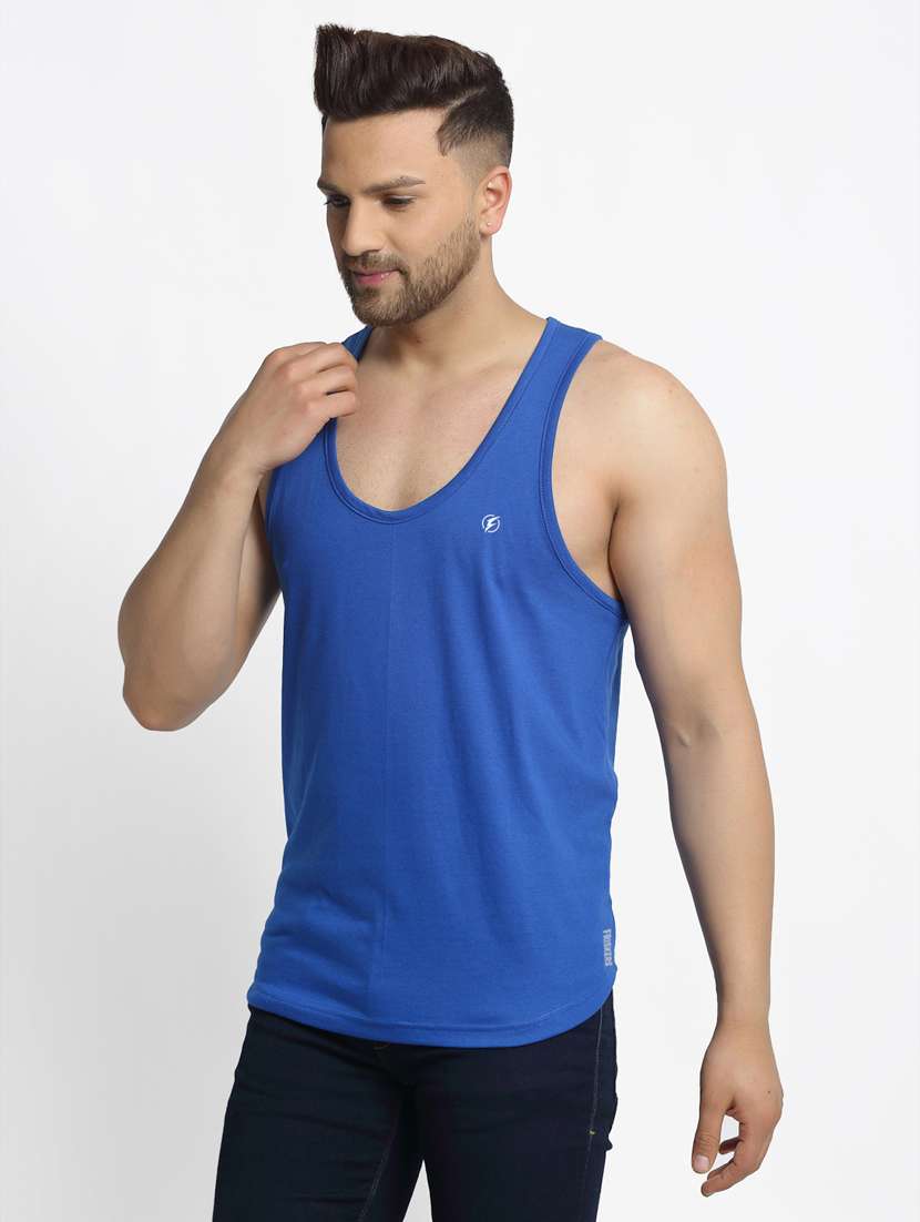 blue solid vest - 17630304 -  Standard Image - 1