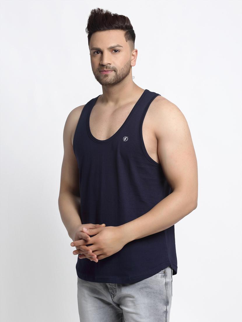 navy blue solid vest - 17630309 - Standard Image - 1