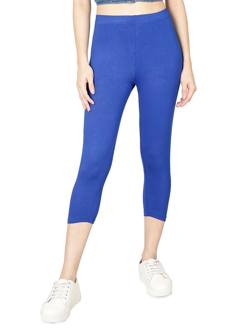 high rise solid capri