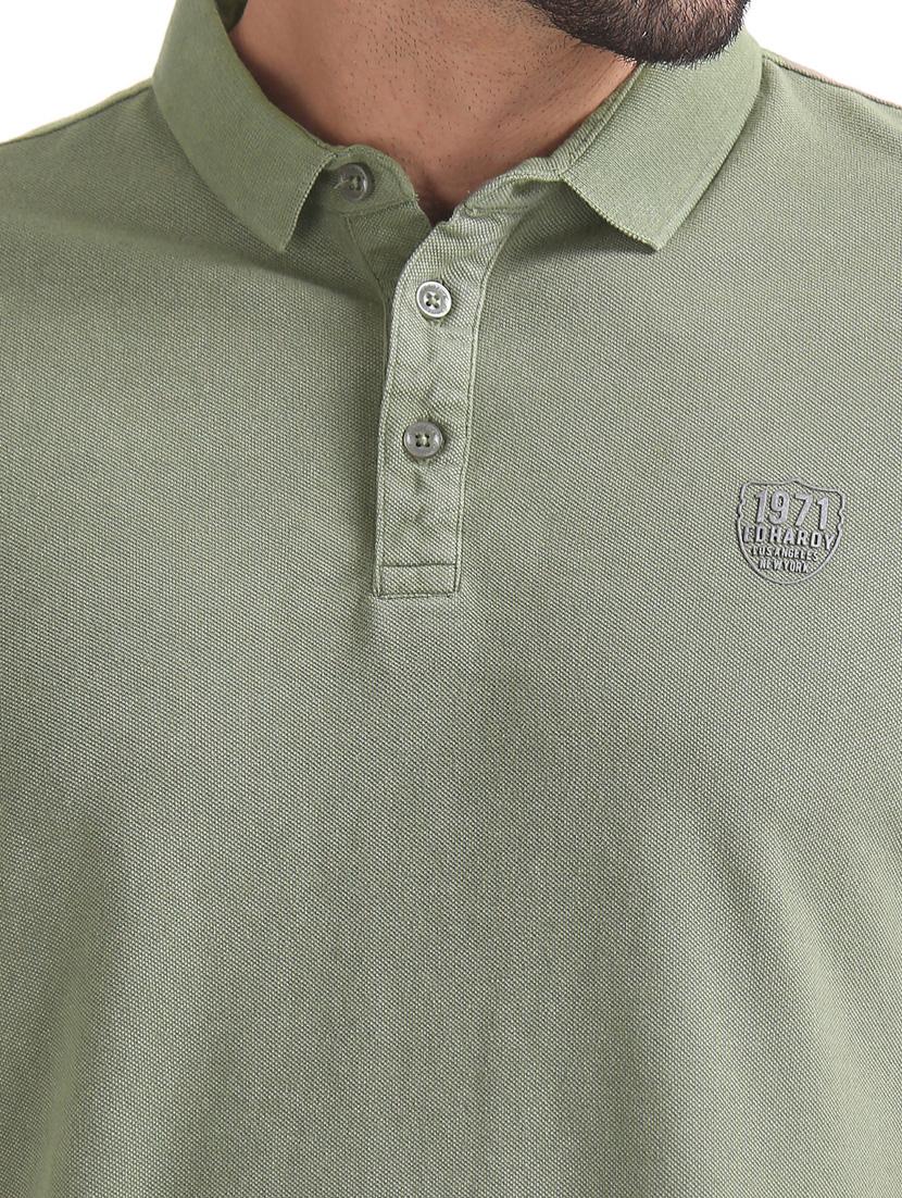 green solid polo t-shirt - 17630907 - Standard Image - 4