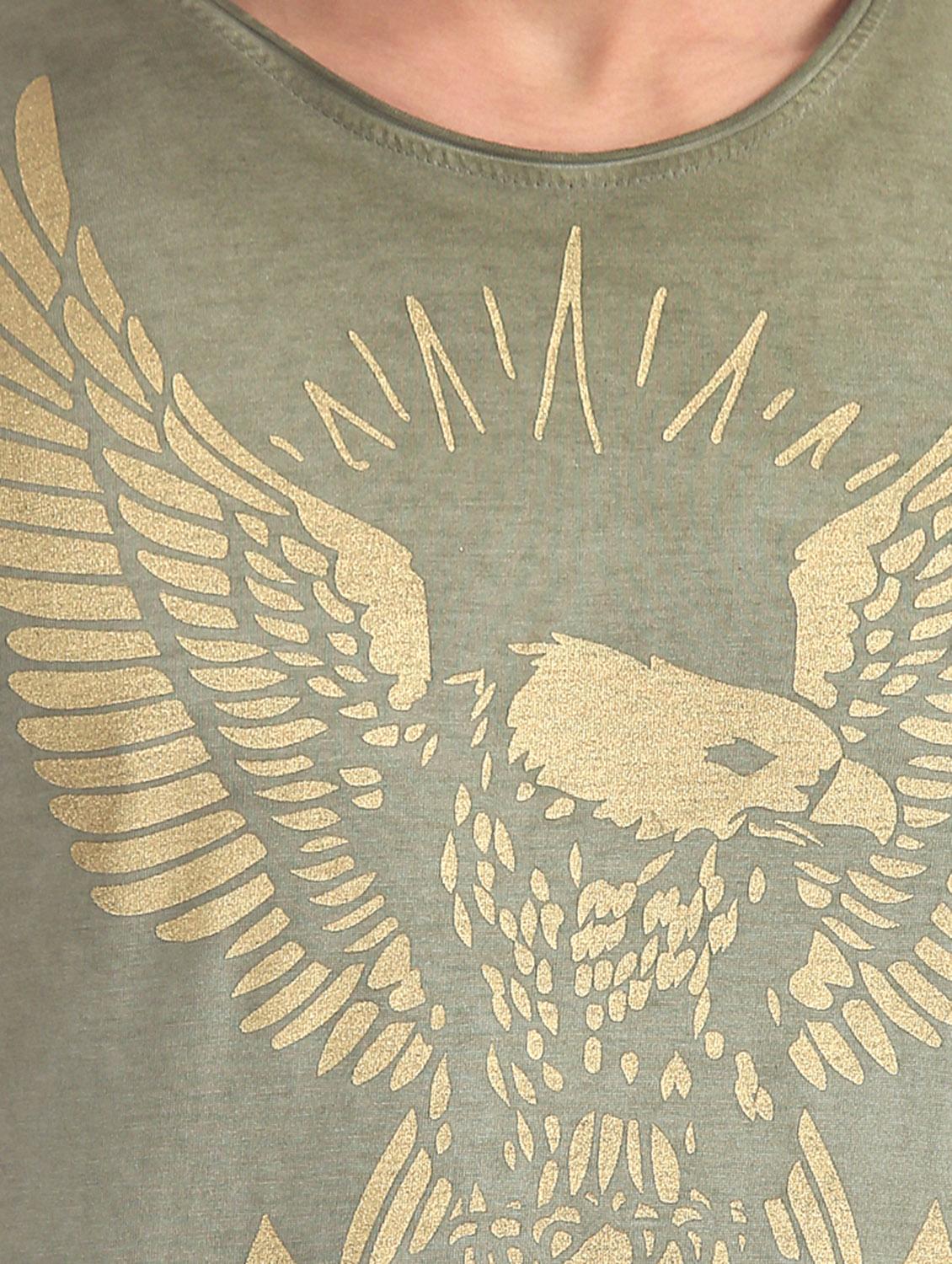 olive green printed t-shirt - 17631222 - Standard Image - 4