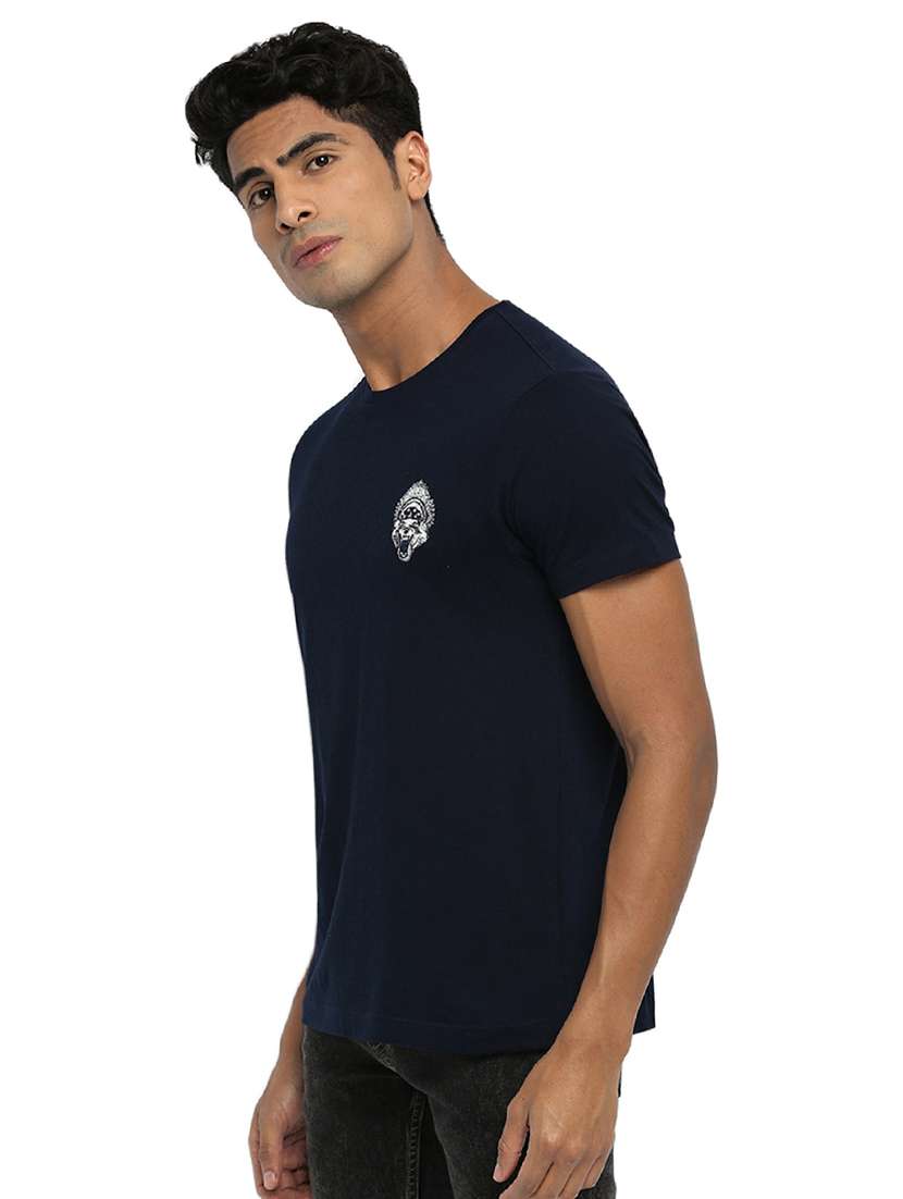 navy blue solid t-shirt - 17631324 -  Standard Image - 1