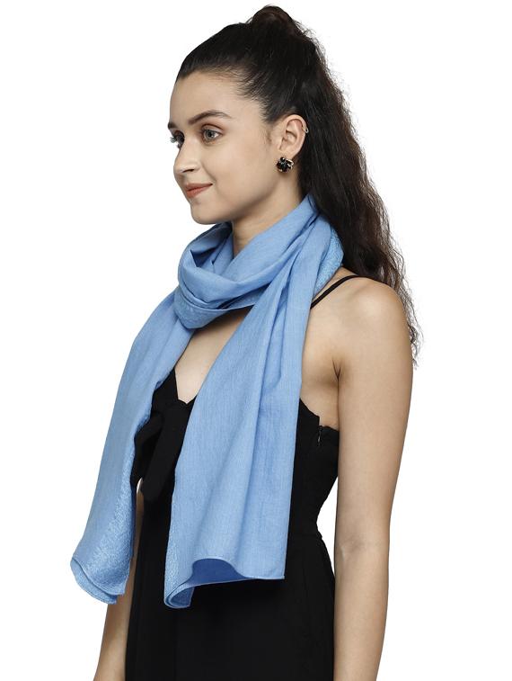 blue viscose stole - 17632577 -  Standard Image - 1