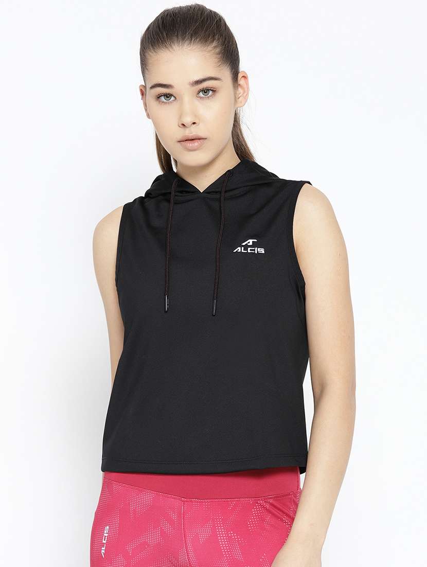 hooded neck sports top 