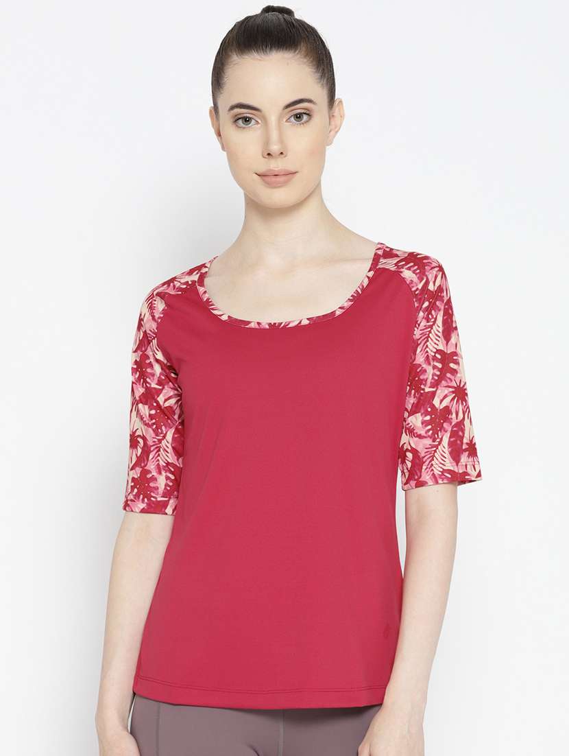 printed sleeves solid top  - 17633055 -  Zoom Image - 0