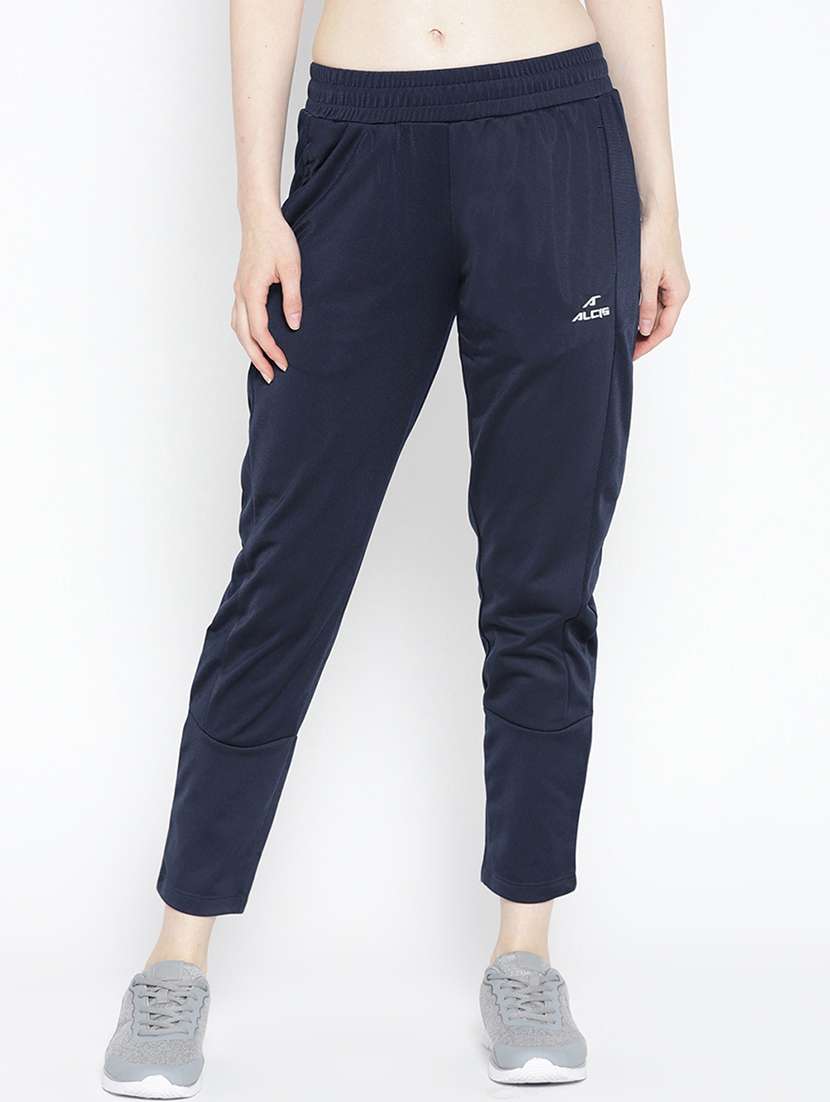 mid rise solid track pants 