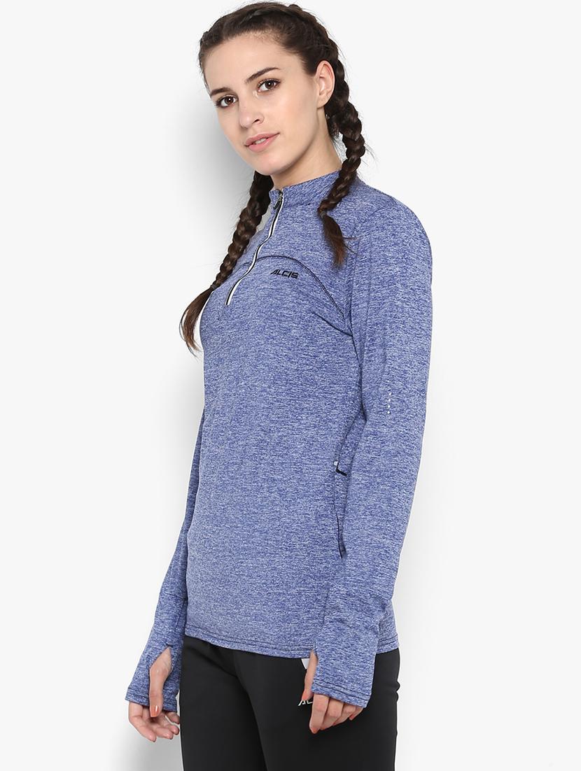 thumb hole sleeves melange top - 17633097 - Standard Image - 1