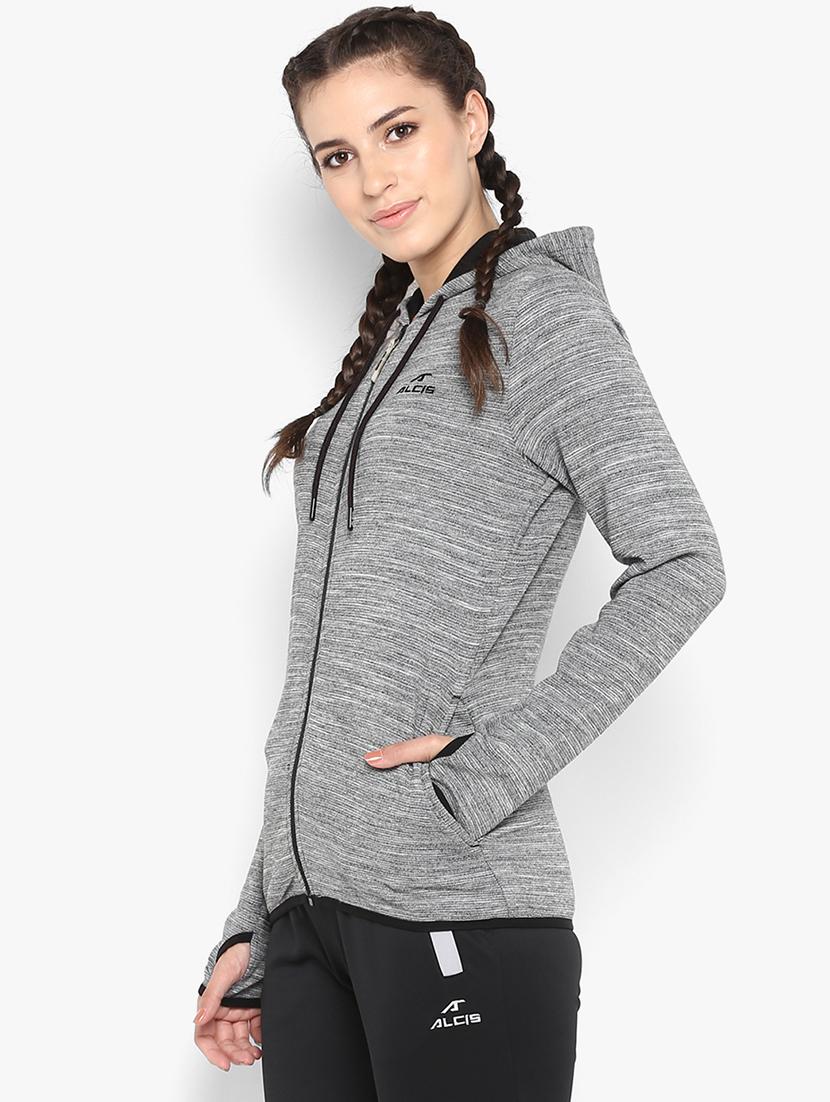 hooded neck melange jacket  - 17633103 -  Standard Image - 1