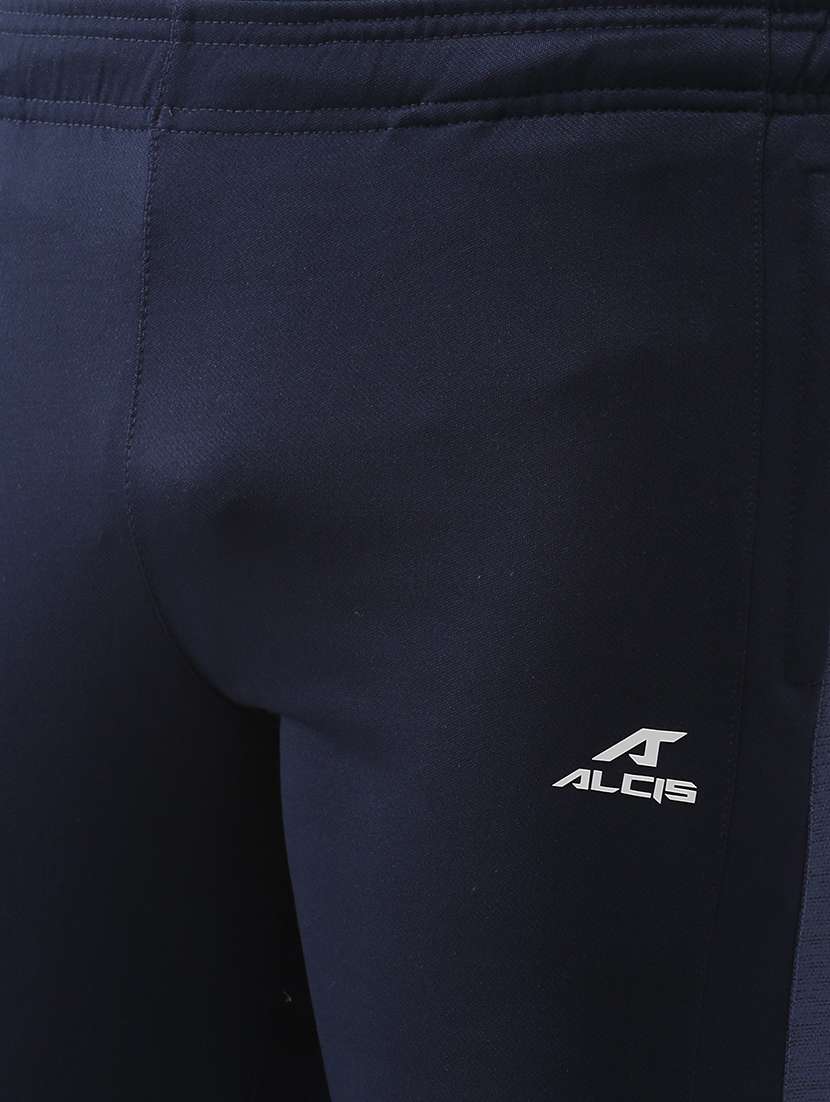 navy blue color block full length track pant - 17633126 -  Standard Image - 4