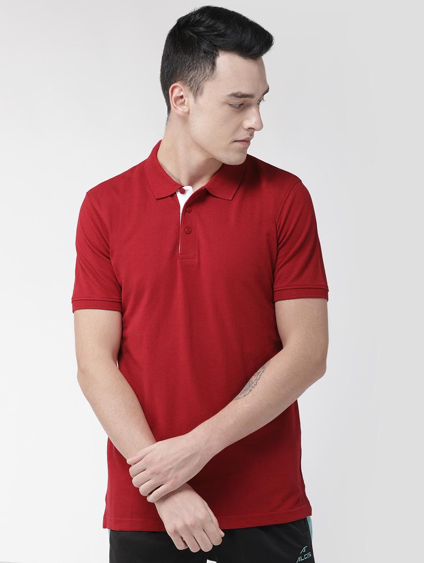 red solid polo t-shirt - 17633152 -  Zoom Image - 0