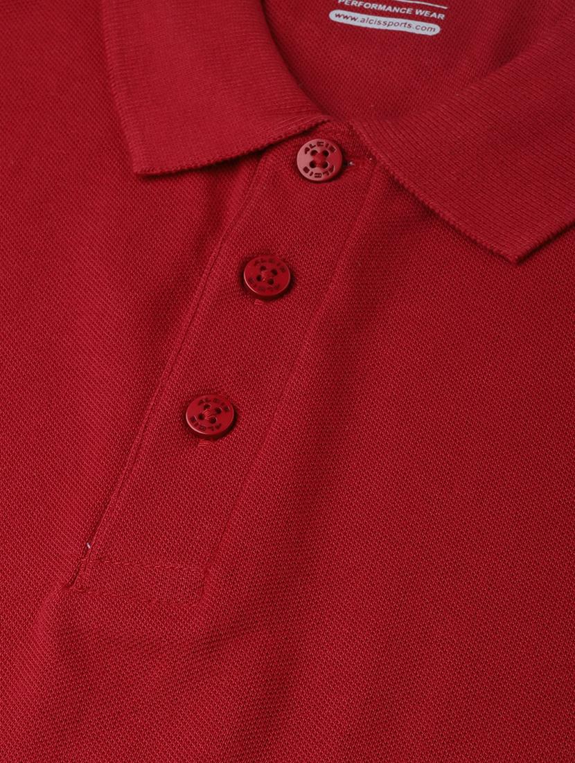 red solid polo t-shirt - 17633152 - Standard Image - 4