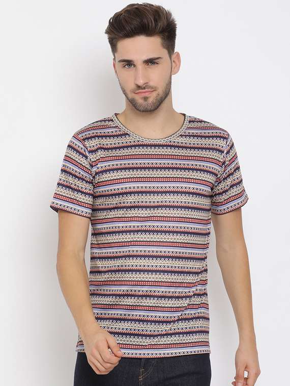 multi colored aztec print t-shirt