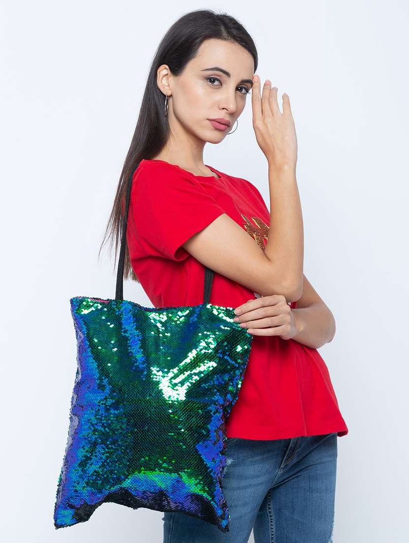 green leatherette (pu) handbag - 17633734 -  Standard Image - 4
