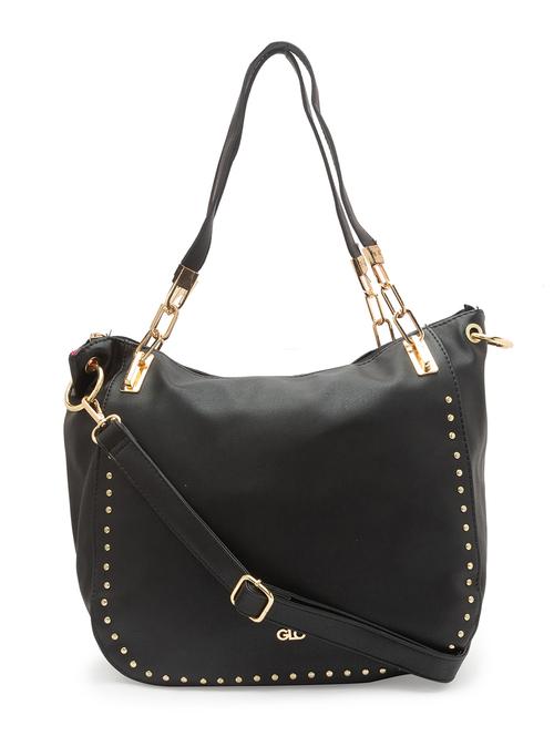 black leatherette (pu) handbag - 17633748 - Standard Image - 0