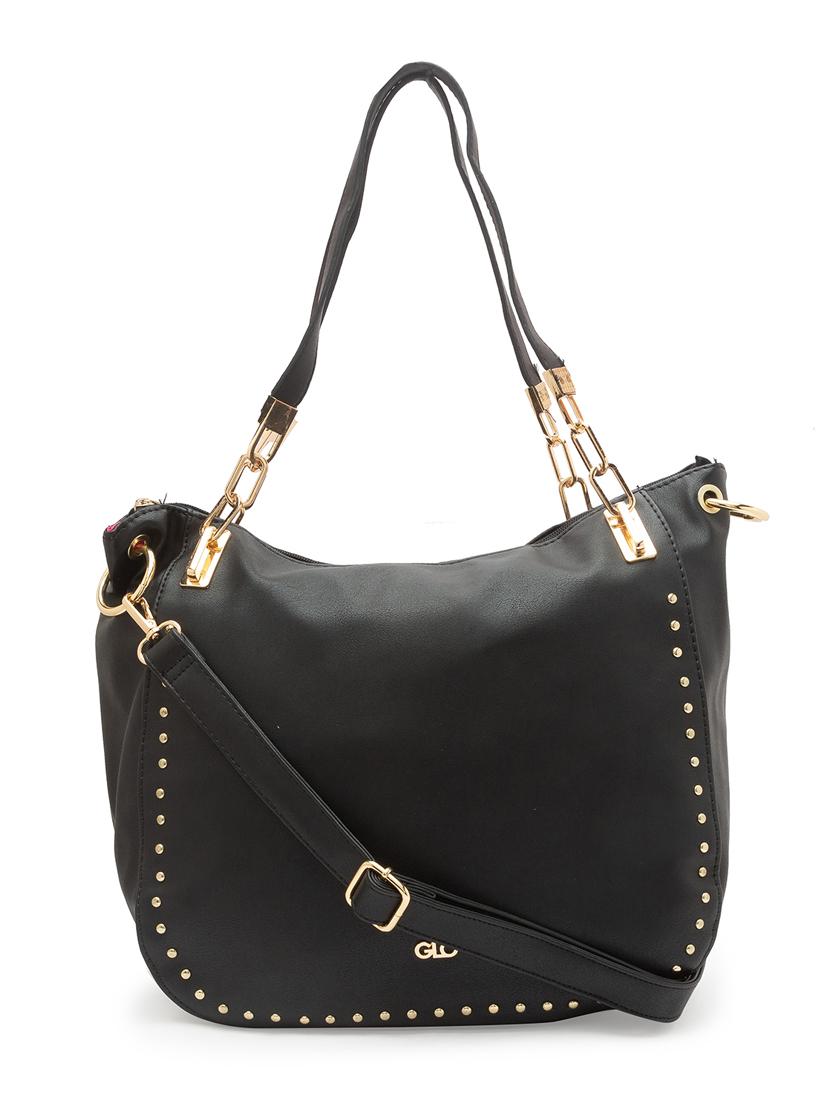 black leatherette (pu) handbag - 17633748 - Zoom Image - 0
