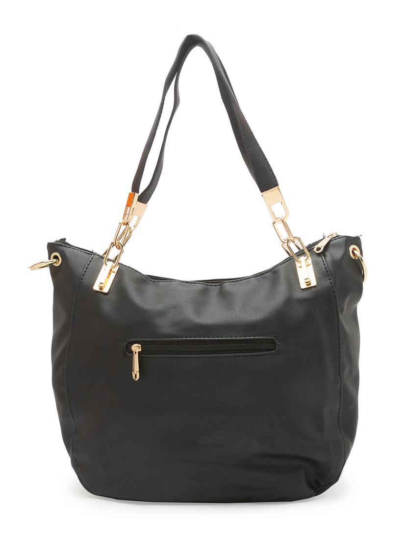 black leatherette (pu) handbag - 17633748 - Standard Image - 1