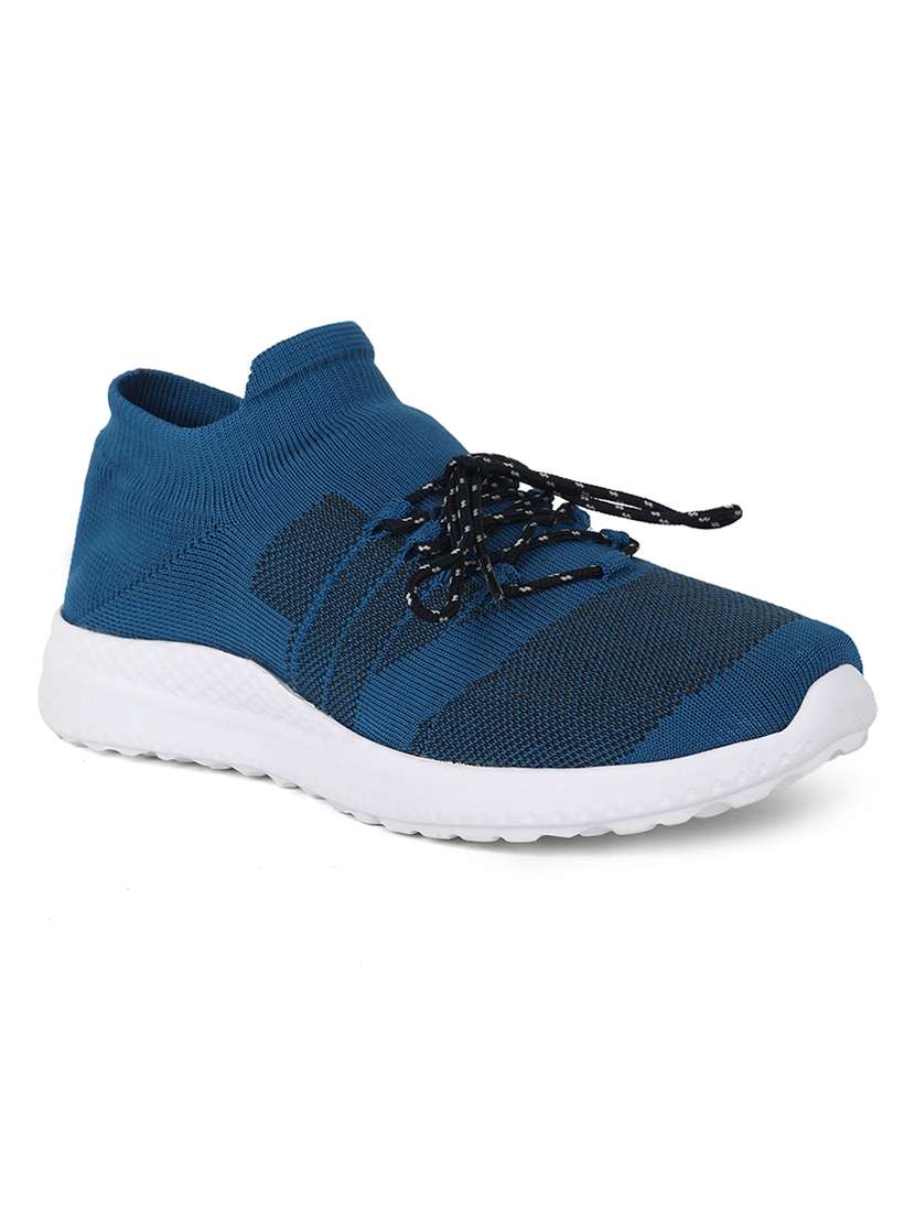 blue lace up  sport shoe
