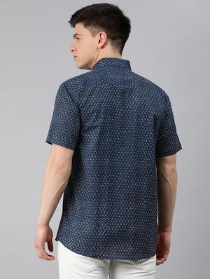 mens color block casual shirt - 17633930 - Standard Image - 2