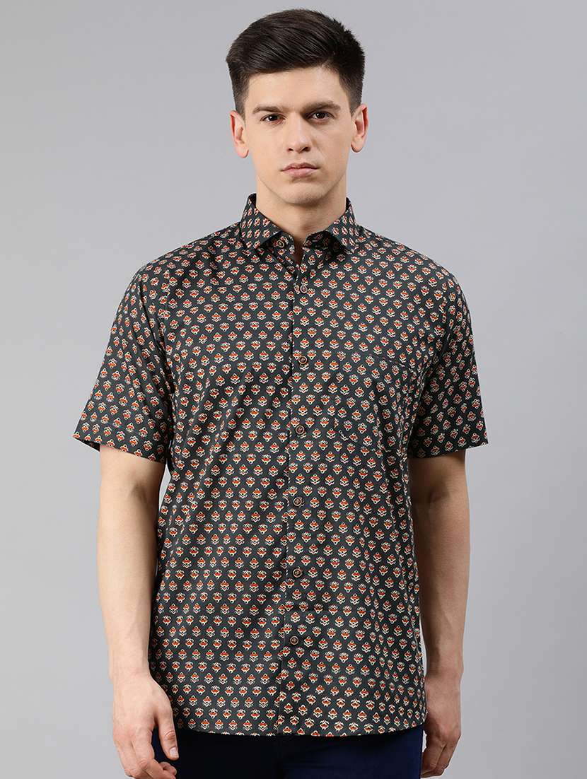 mens printed casual shirt