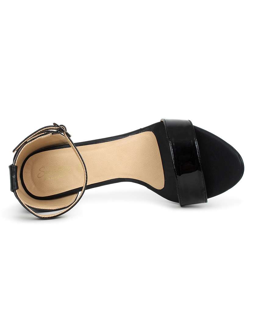 black patent leather closed back sandals - 17636410 -  Standard Image - 4