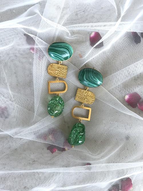 gold plated drop earring - 17637534 -  Standard Image - 0