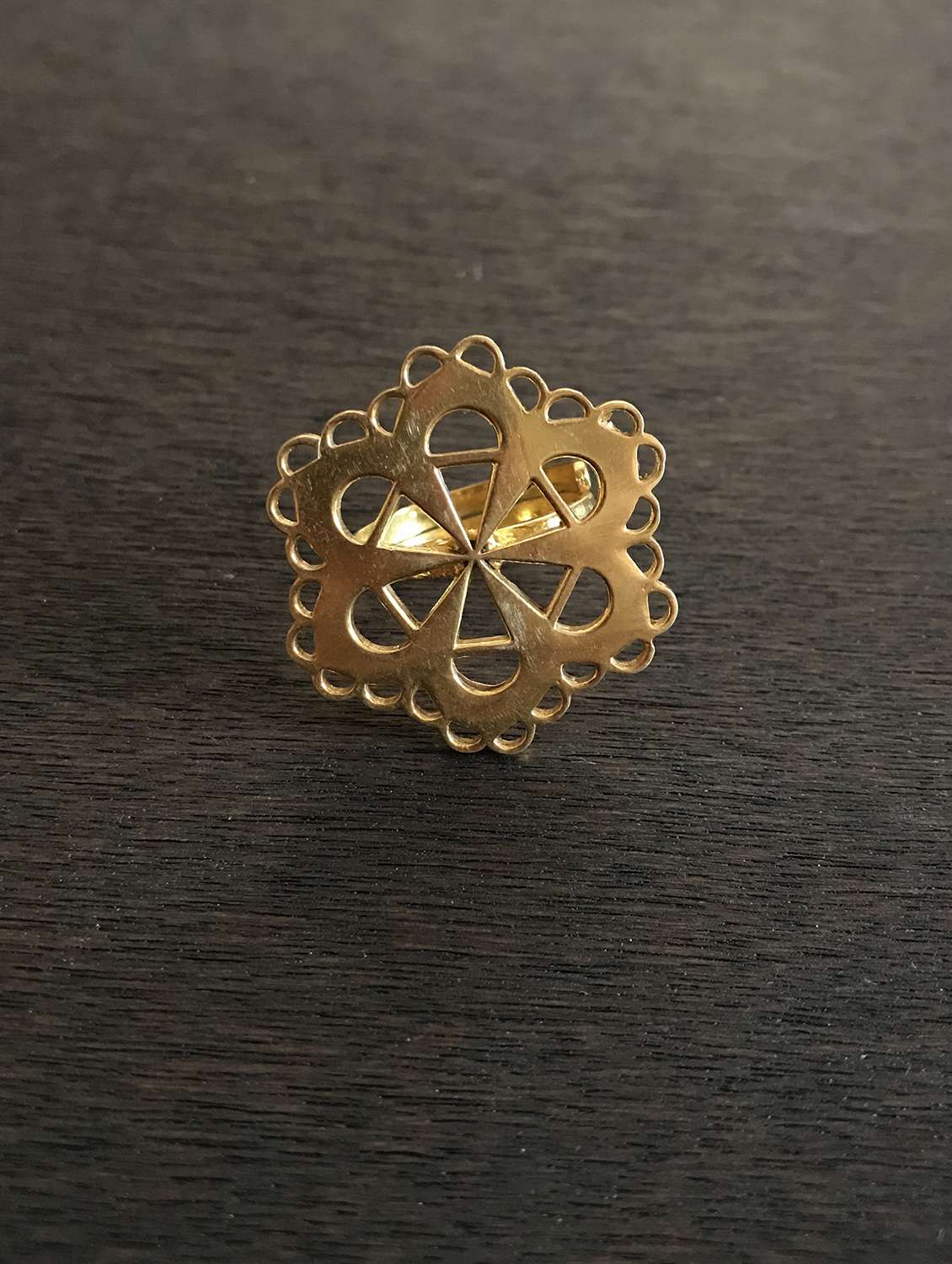 gold plated hand ring