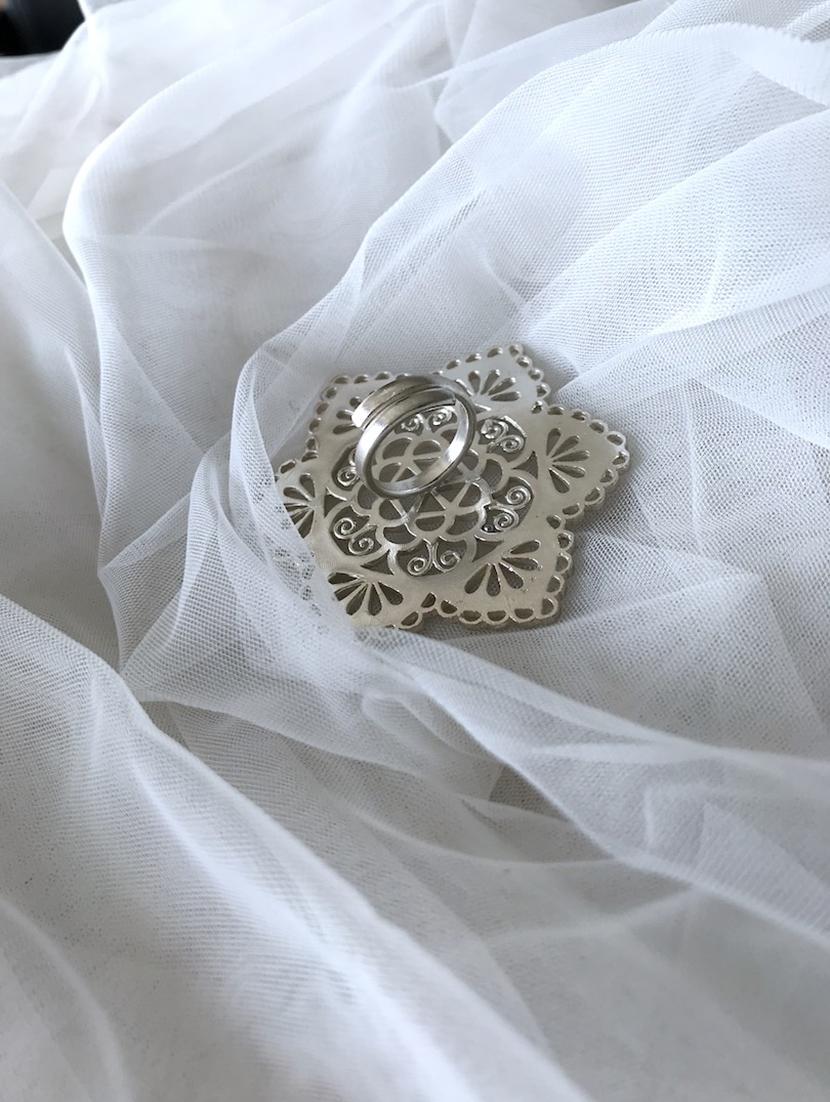 silver plated hand ring - 17637562 -  Standard Image - 1
