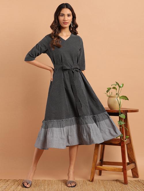 women's belted striped dress - 17638292 -  Standard Image - 0