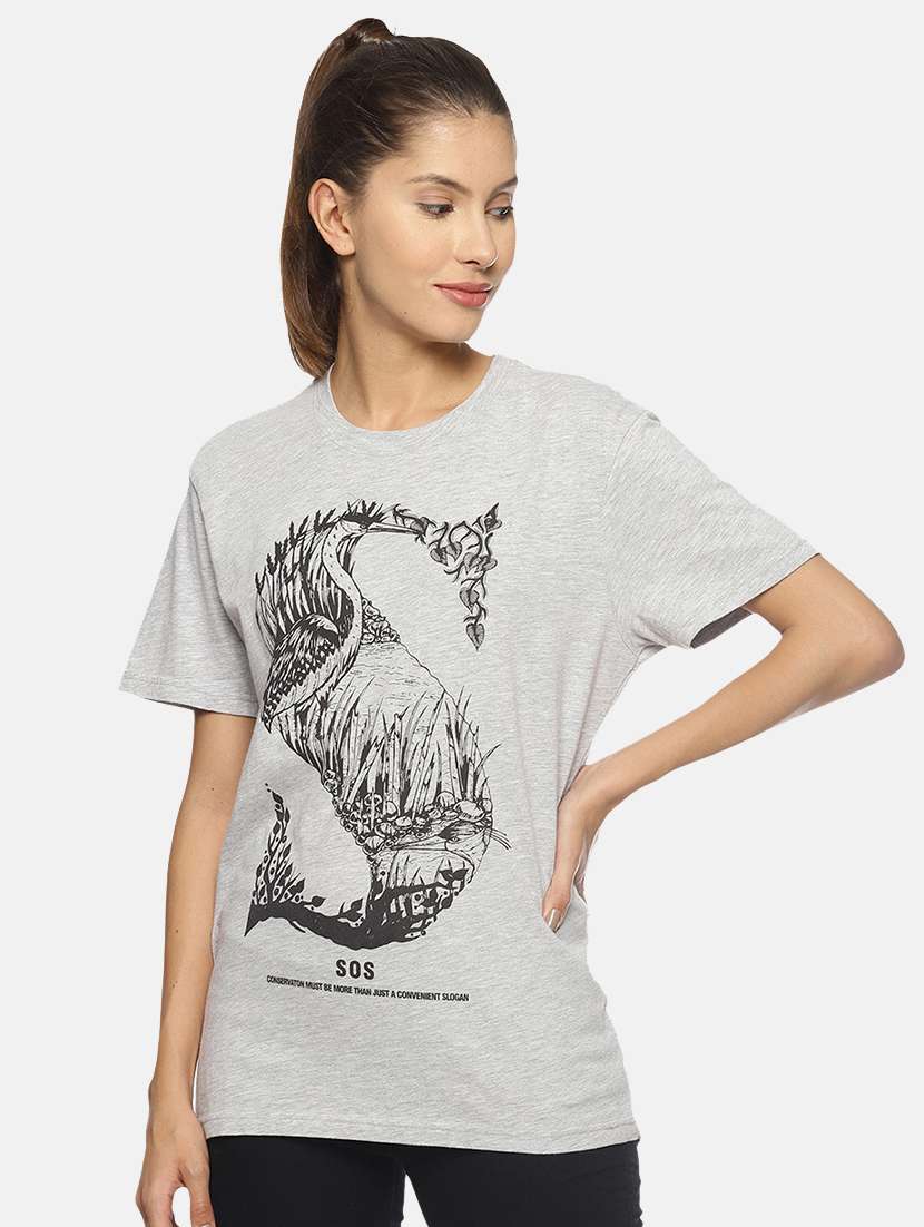 women's front print crew neck t-shirt