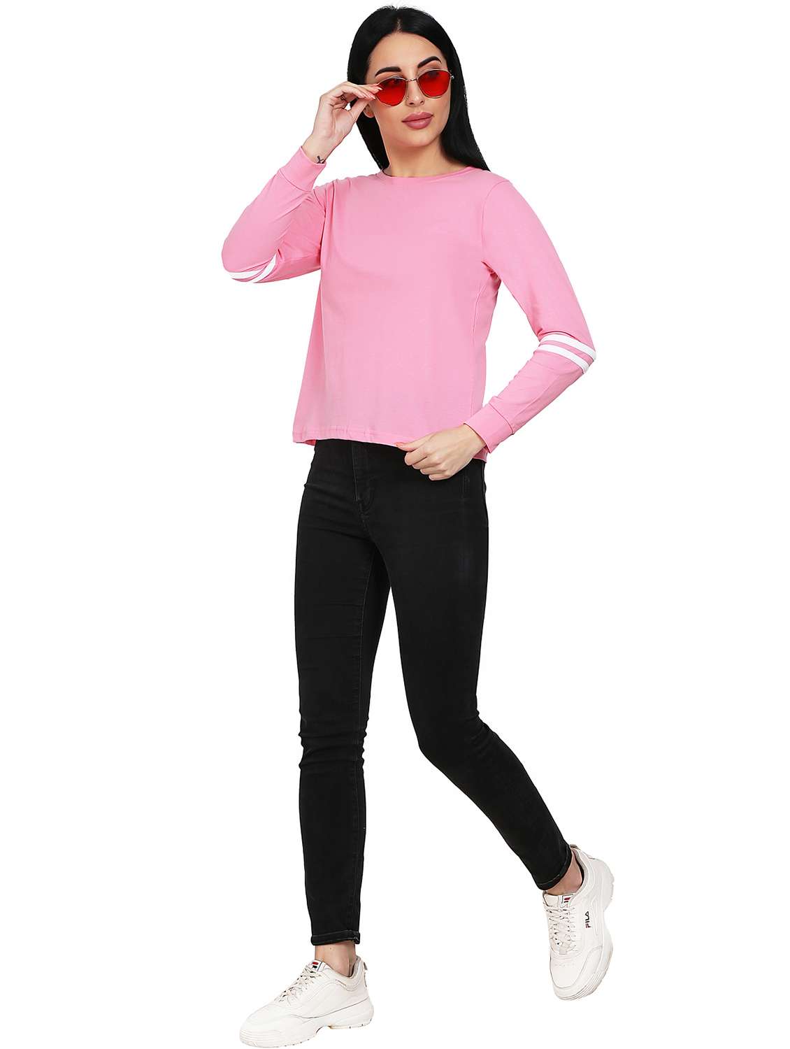 women's chest print round neck t-shirt - 17641990 -  Standard Image - 4