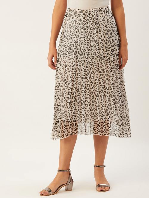 high rise animal flared skirt - 17642026 - Standard Image - 0