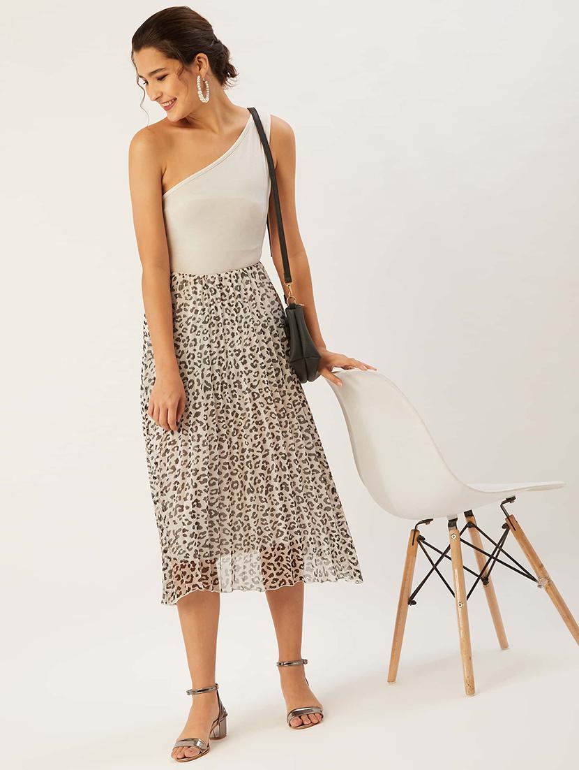 high rise animal flared skirt - 17642026 - Standard Image - 4
