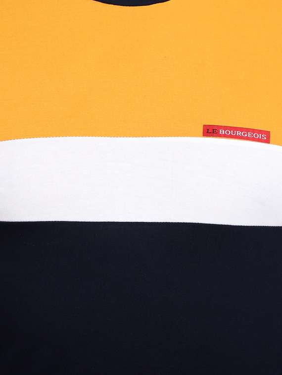 navy blue color block cut & sew t-shirt - 17643228 -  Standard Image - 4