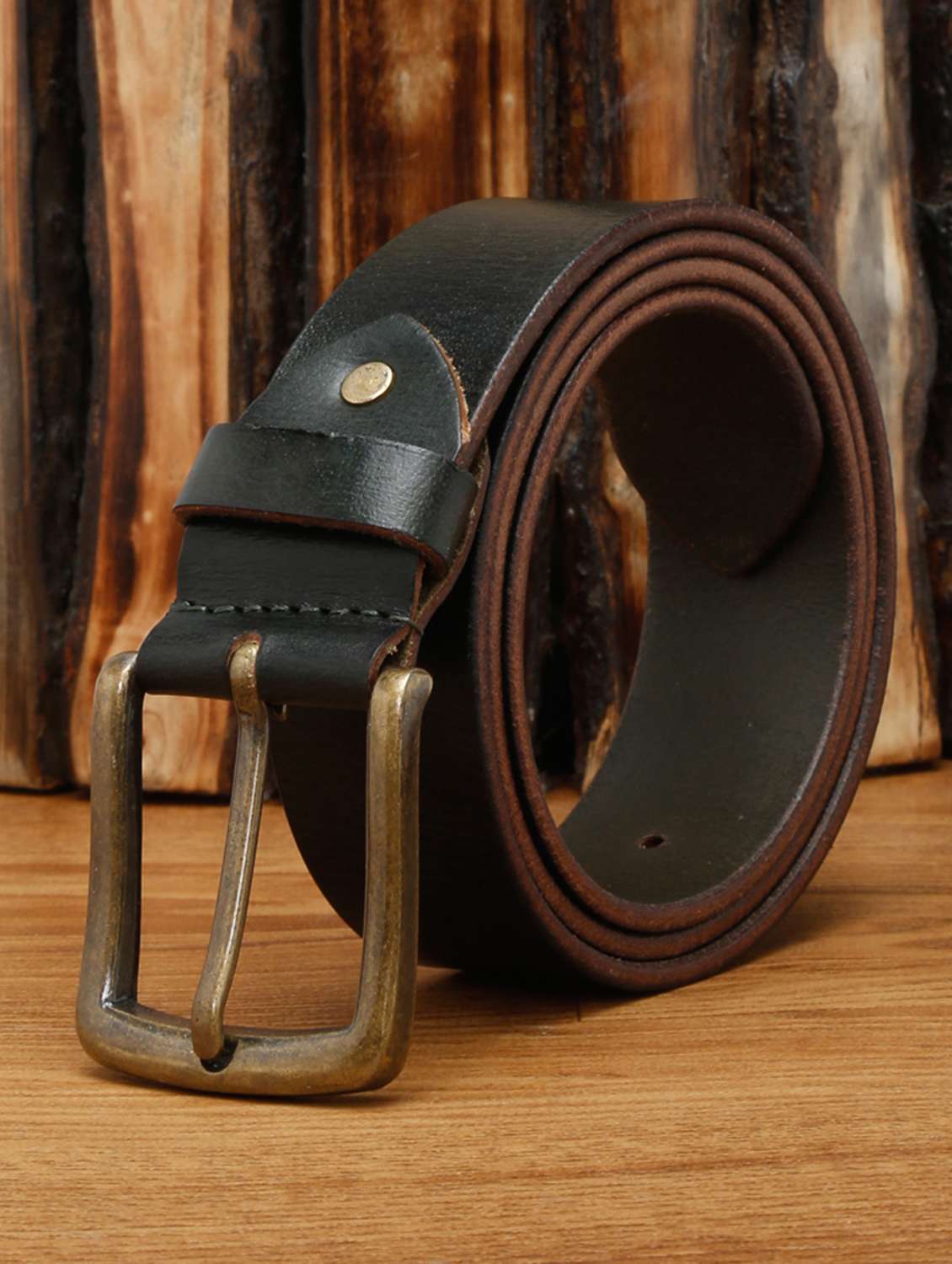 juniper green leather belt