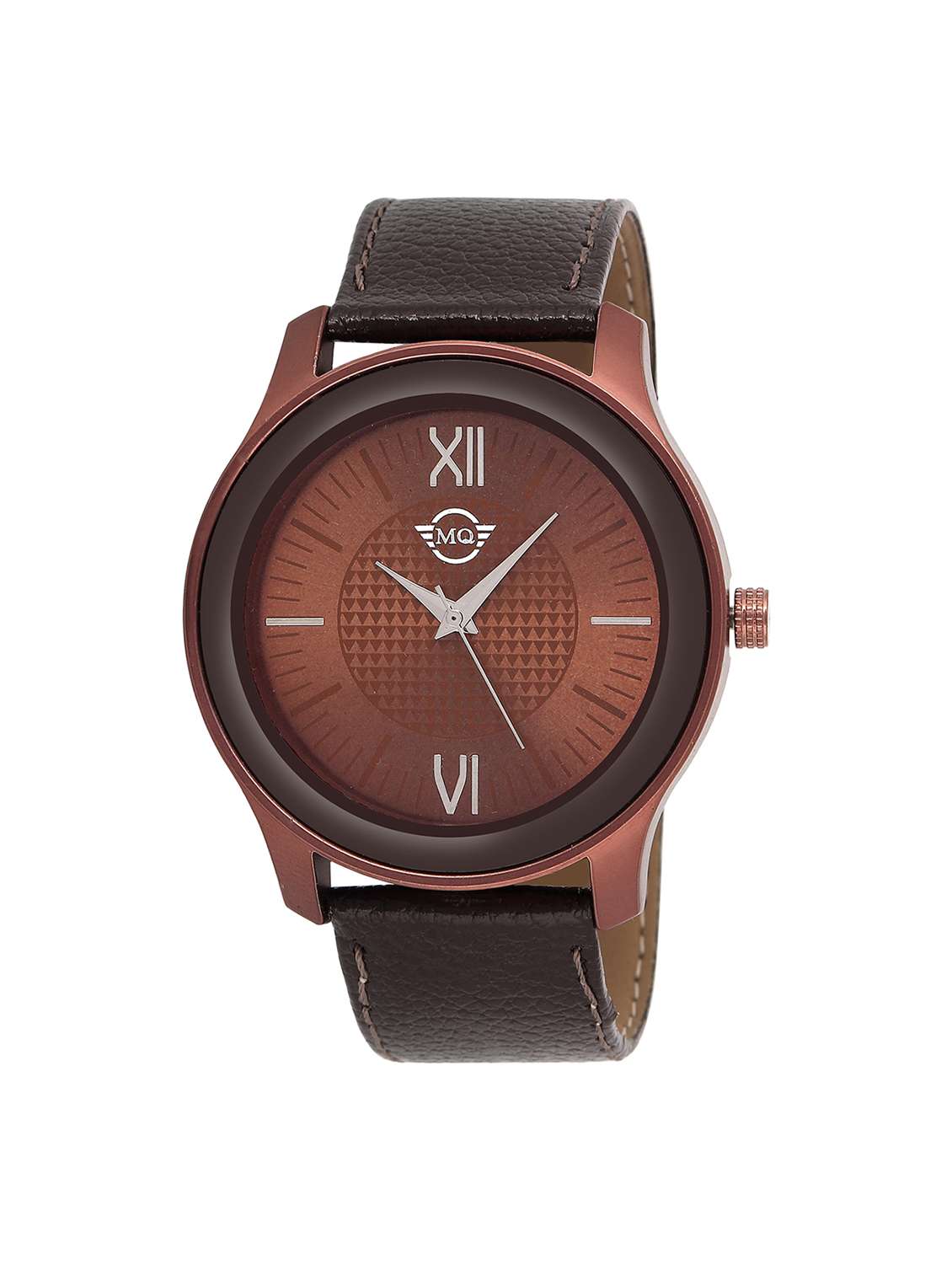 mutaqinoti brown leather analogue style wrist watch for men