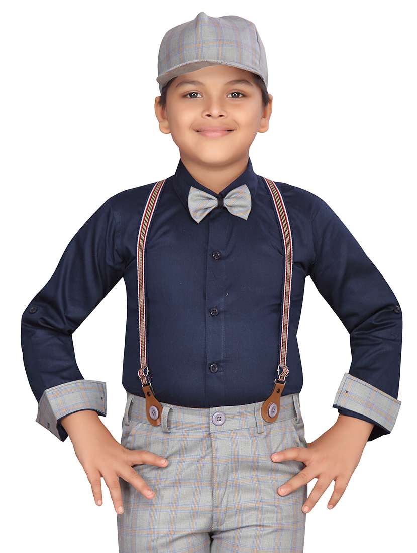 grey cotton blend suit sets  - 17646550 -  Standard Image - 4