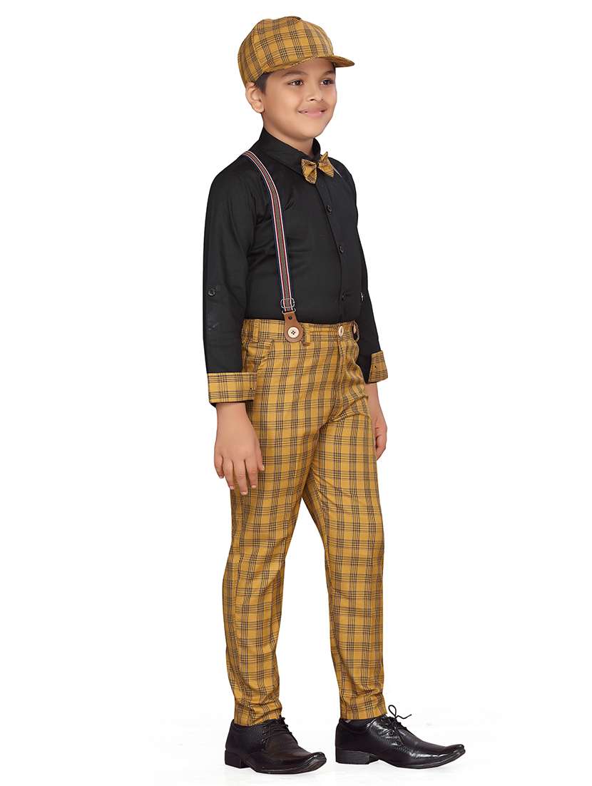 yellow cotton blend suit sets  - 17646551 -  Standard Image - 1