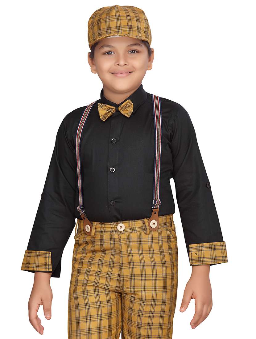 yellow cotton blend suit sets  - 17646551 -  Standard Image - 4