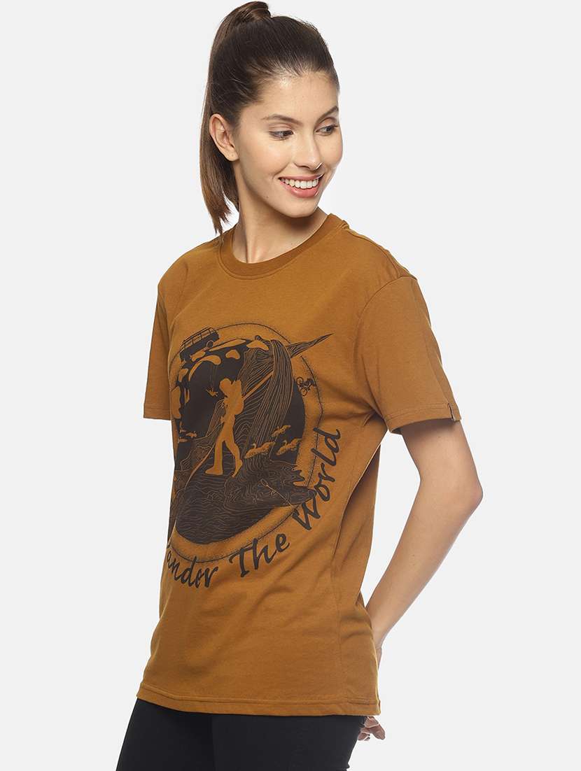 women's front print round neck t-shirt - 17646647 -  Standard Image - 1