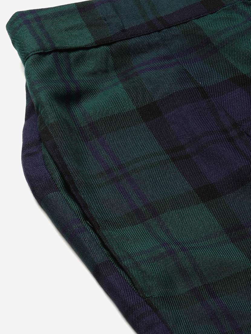 green high rise flat front trousers - 17646669 - Standard Image - 4