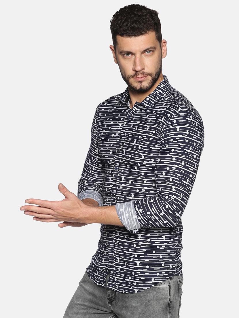 mens geometric casual shirt - 17646722 - Standard Image - 1