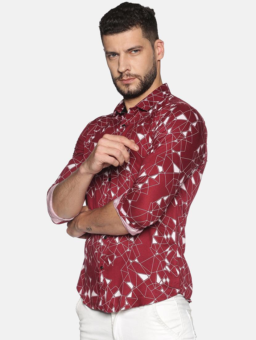 mens geometric casual shirt - 17646723 - Standard Image - 1