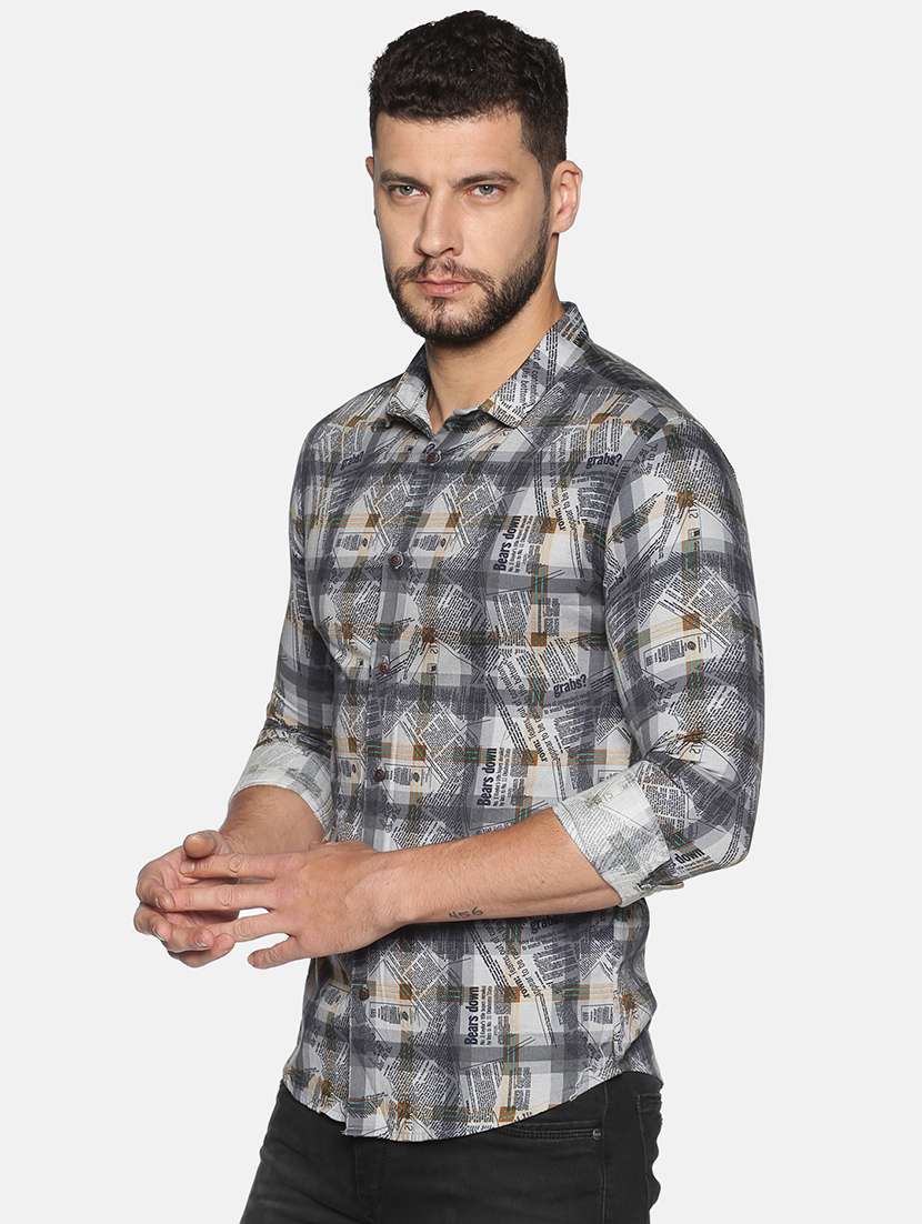 mens typography casual shirt - 17646737 - Standard Image - 1