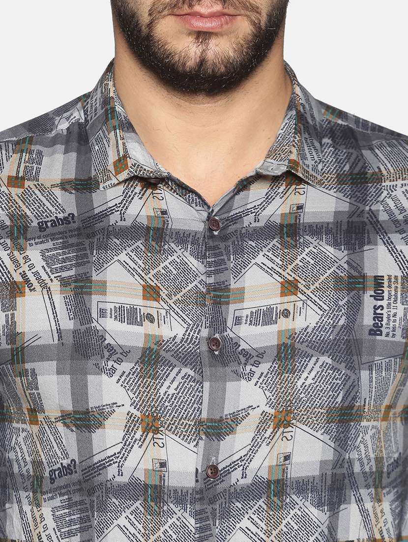 mens typography casual shirt - 17646737 - Standard Image - 4