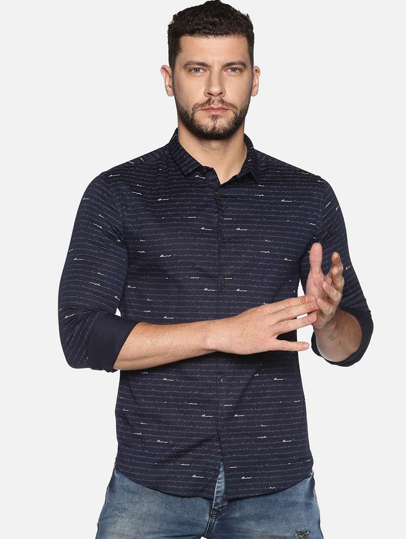 mens typography casual shirt