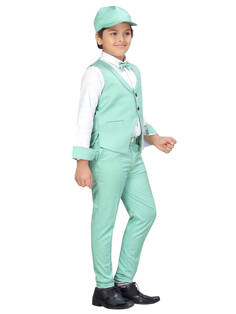 green cotton blend suit sets - 17646774 - Standard Image - 1
