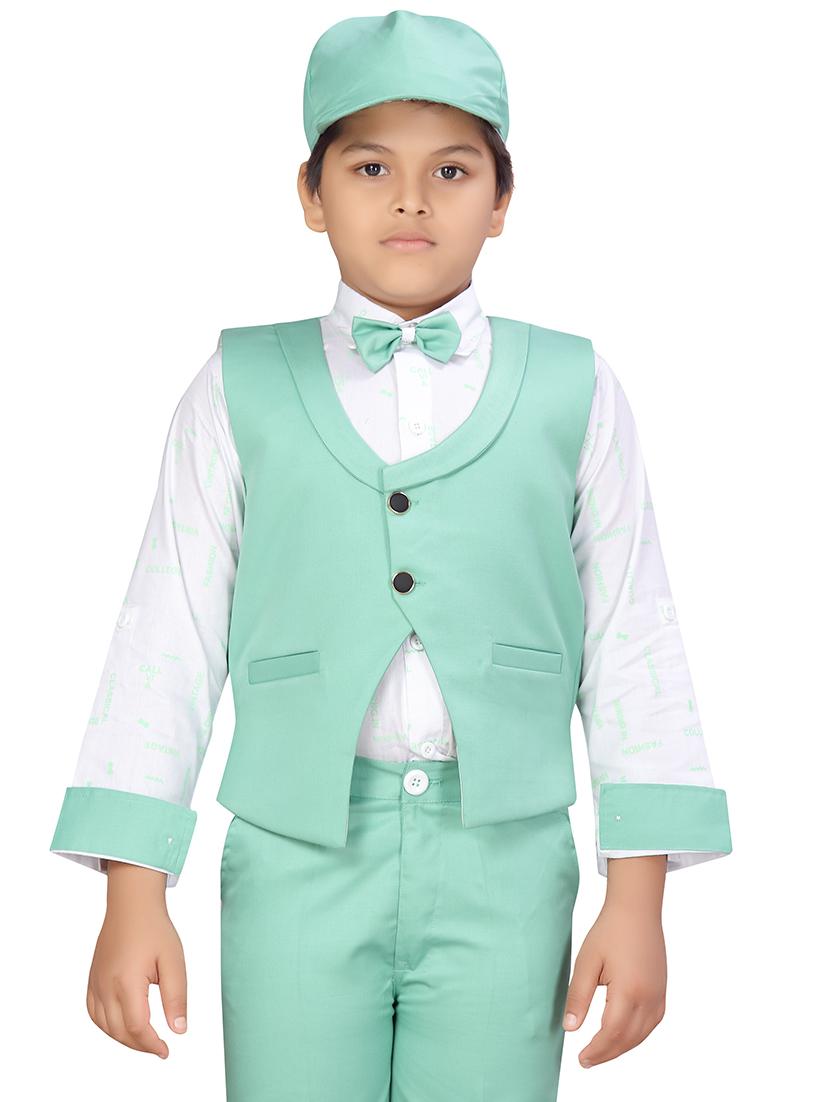 green cotton blend suit sets - 17646774 - Standard Image - 4