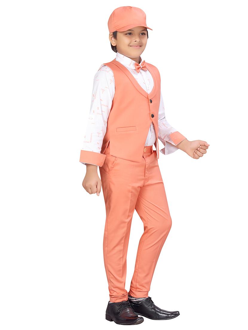 orange cotton blend suit sets - 17646775 - Standard Image - 1