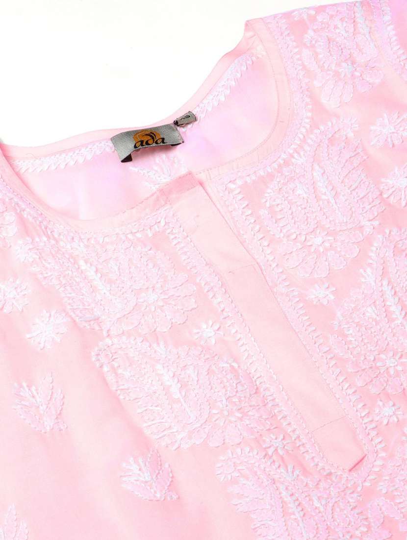 ada hand-embroidered chikankari kurta pant set - 17646866 -  Standard Image - 4