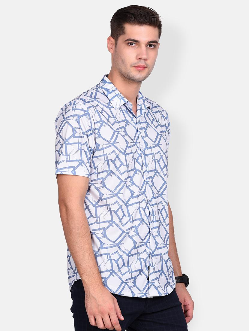 white printed casual shirt - 17646872 - Standard Image - 1